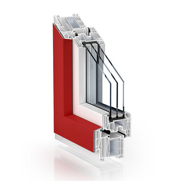 TROCAL 88 centre seal, offset sealing level of the frame, AluClip red-white